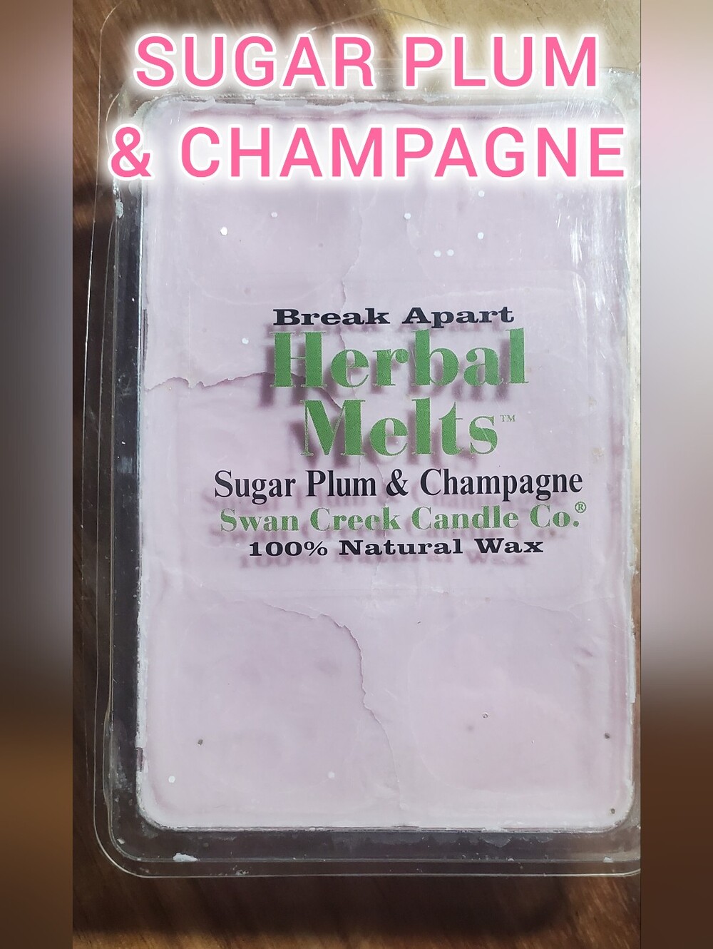 SUGAR PLUM & CHAMPAGNE by SWAN CREEK CANDLE CO Herbal Melts Natural Wax 5.25 oz